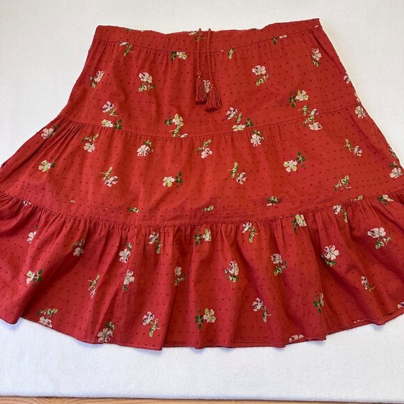 Ulla Johnson Swiss Dot Red Floral Red Clementine Tiered Midi Dress Size 6 - Picture 8 of 12